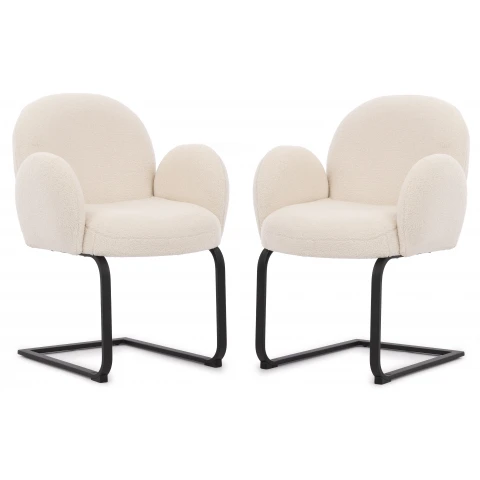 Dwa krzesła tapicerowane białe Bari