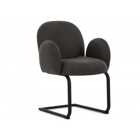 Krzesło tapicerowane antracytowe Bari