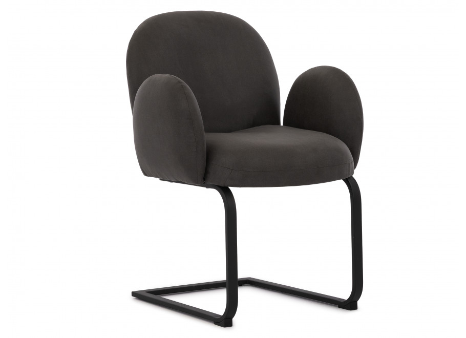Dwa krzesła tapicerowane antracytowe Bari 4