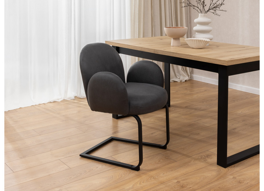 Dwa krzesła tapicerowane antracytowe Bari 3