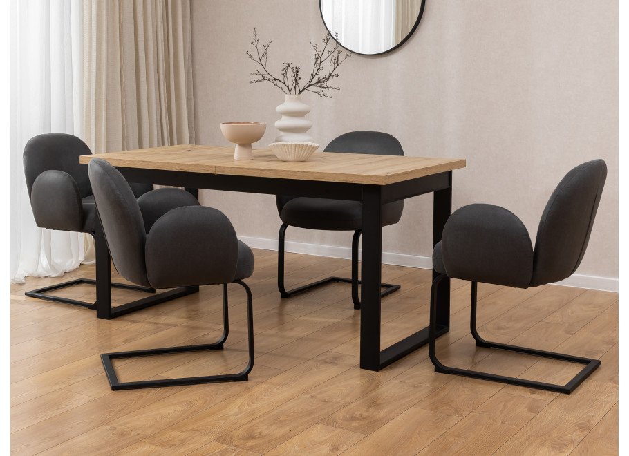 Dwa krzesła tapicerowane antracytowe Bari 2