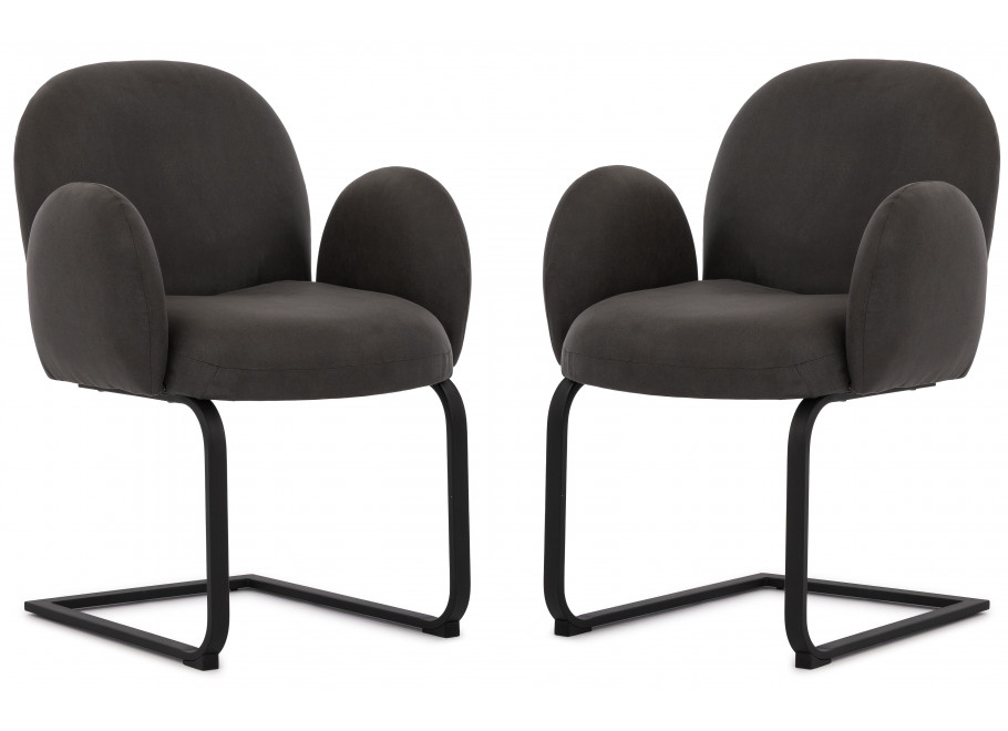 Dwa krzesła tapicerowane antracytowe Bari 1