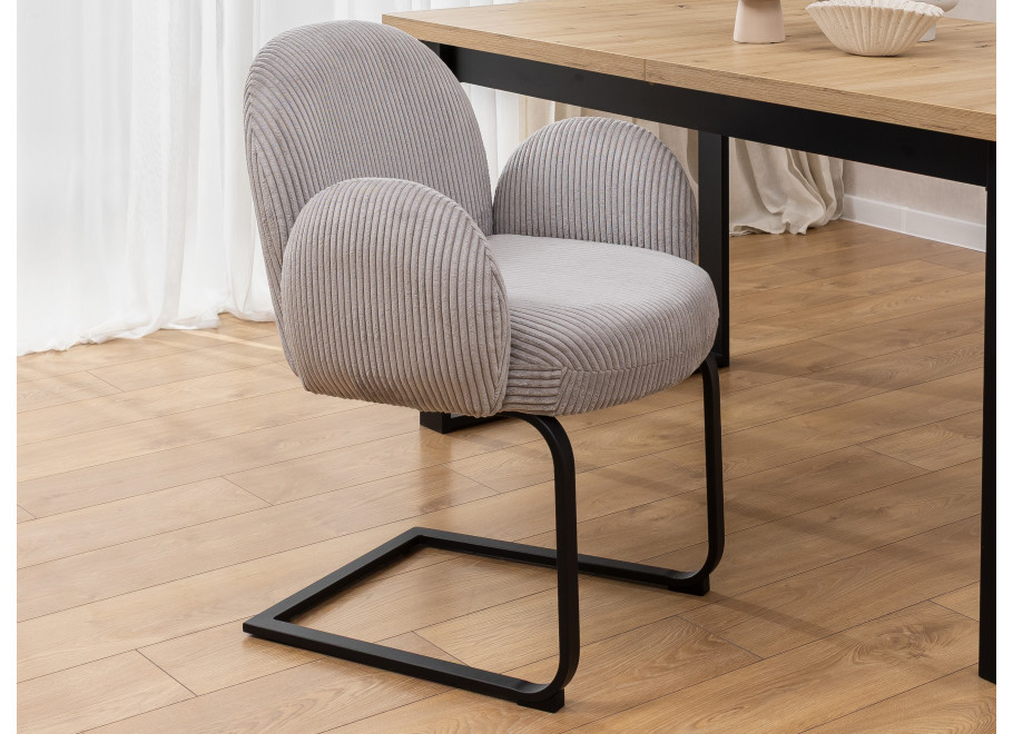 Dwa krzesła tapicerowane jasnoszare Bari 3