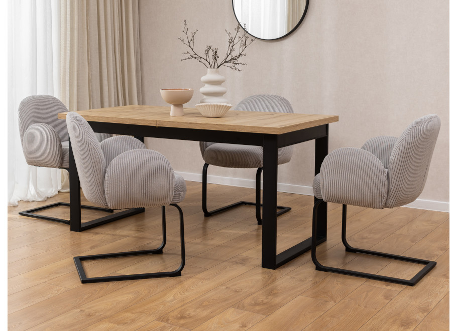 Dwa krzesła tapicerowane jasnoszare Bari 2