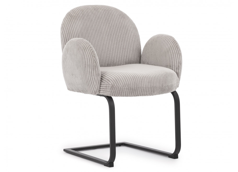 Dwa krzesła tapicerowane jasnoszare Bari 4