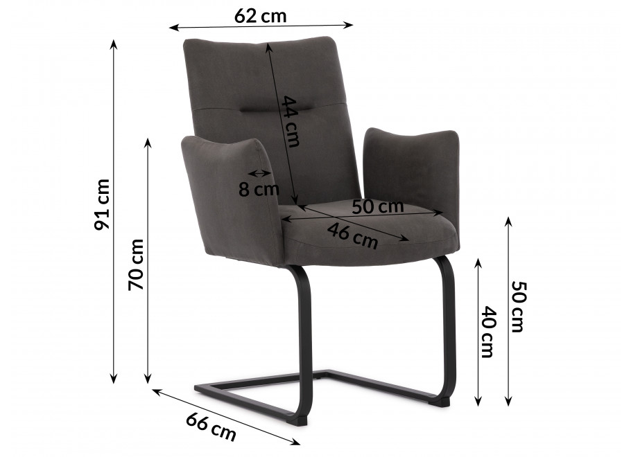 Krzesło tapicerowane antracytowe Kato 6