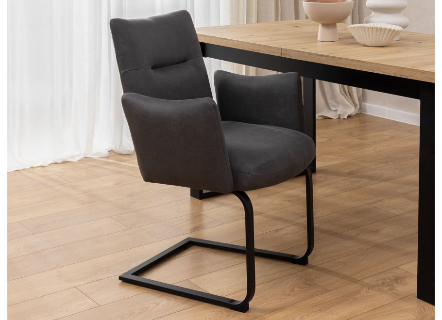 Dwa krzesła tapicerowane antracytowe Kato 3