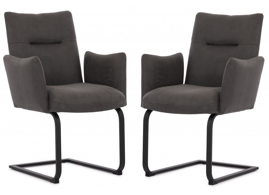 Dwa krzesła tapicerowane antracytowe Kato 1