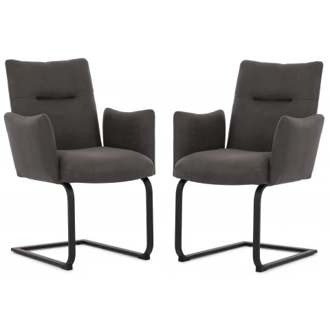 Dwa krzesła tapicerowane antracytowe Kato