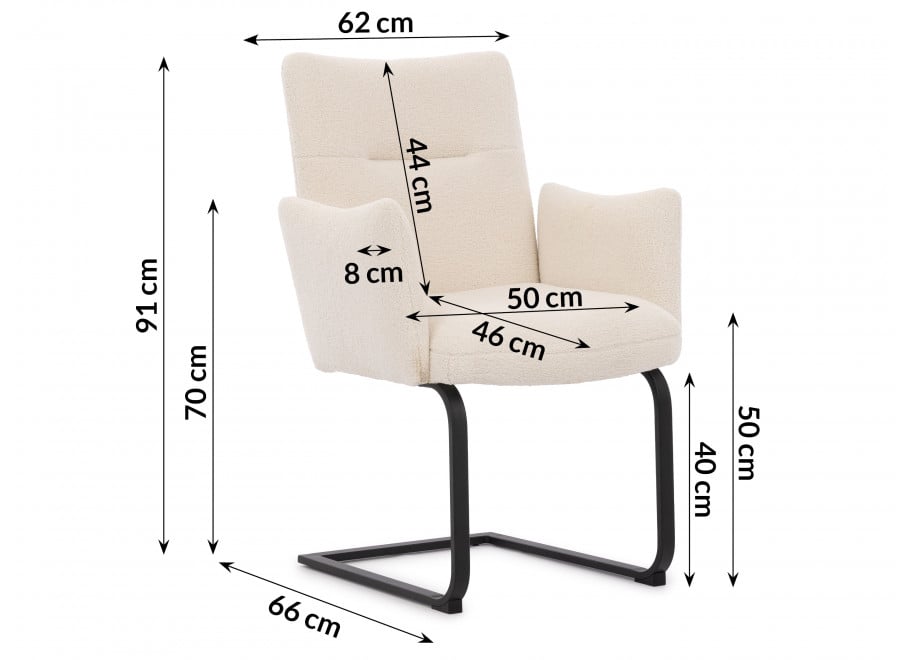 Krzesło tapicerowane białe Kato 5