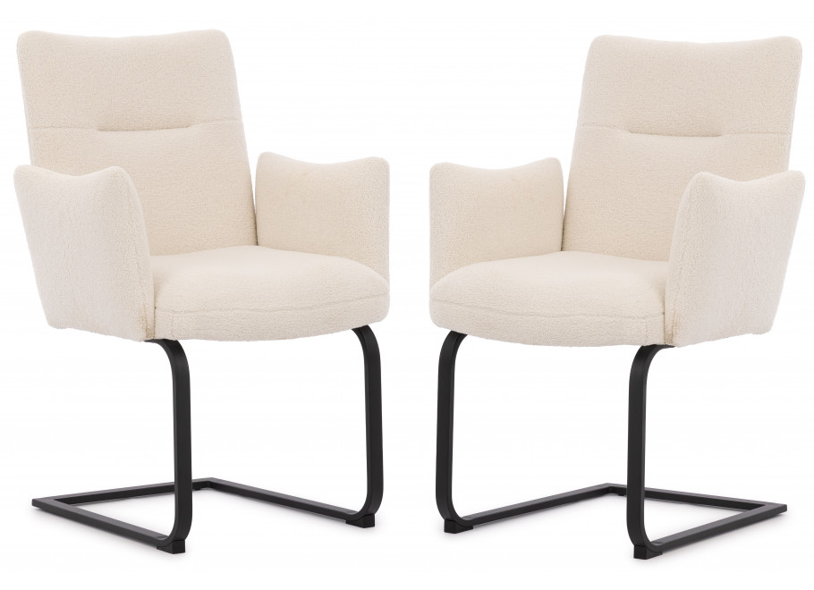 Dwa krzesła tapicerowane białe Kato 1