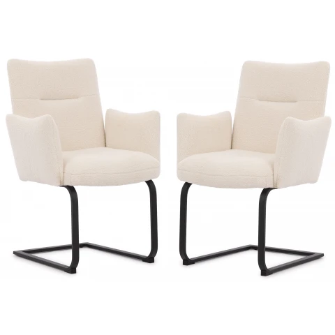 Dwa krzesła tapicerowane białe Kato