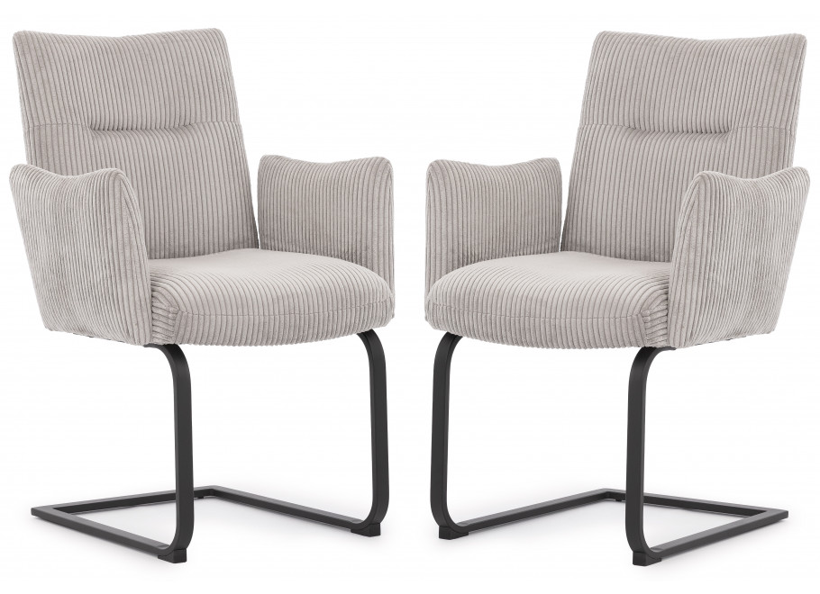 Dwa krzesła tapicerowane jasnoszare Kato 1