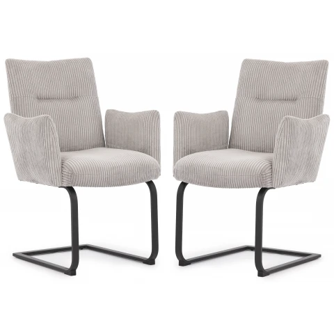 Dwa krzesła tapicerowane jasnoszare Kato