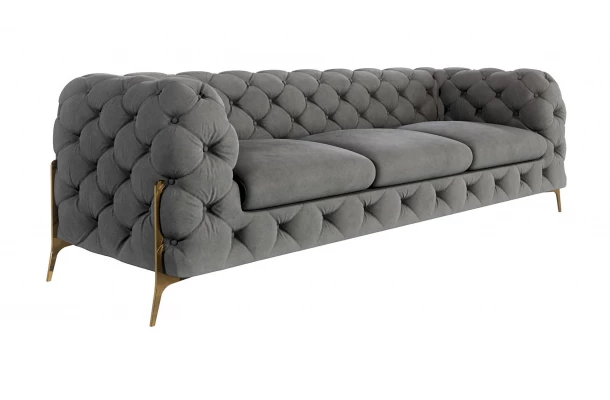 Sofa trzyosobowa pikowana glamour Chesterfield TEO HIGH 3 - design i funkcjonalnosc w parze