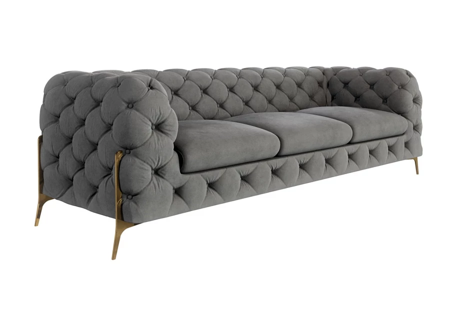 Sofa trzyosobowa pikowana glamour Chesterfield TEO HIGH 3