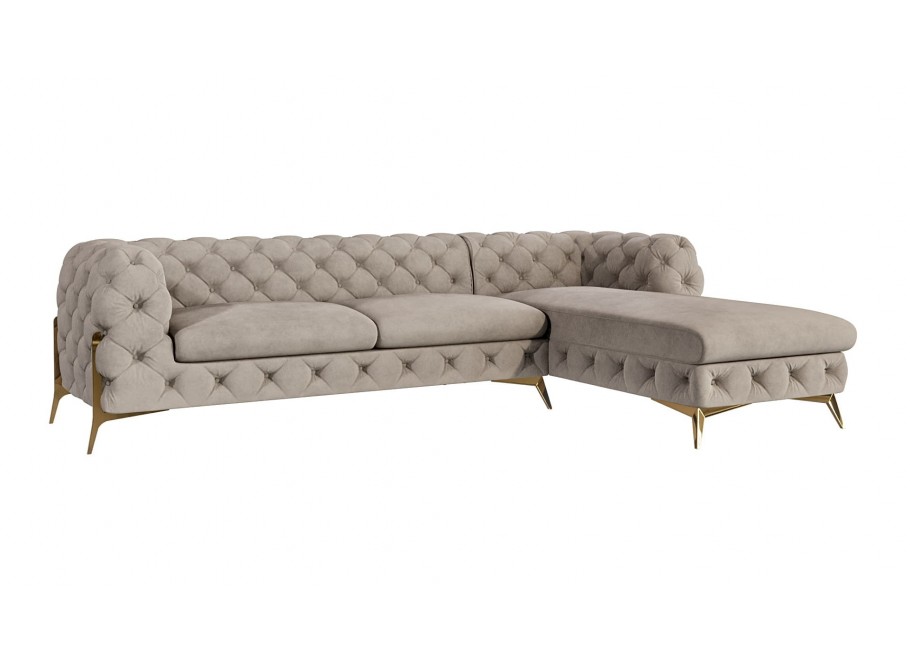 Narożnik pięcioosobowy pikowany glamour Chesterfield TEO HIGH 2,5+OT 5