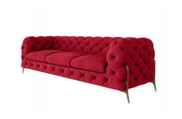Sofa trzyosobowa pikowana glamour Chesterfield TEO HIGH 3 - design i funkcjonalnosc w parze