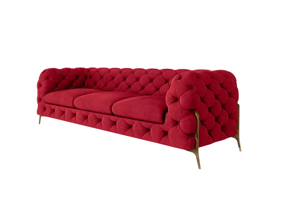 Sofa trzyosobowa pikowana glamour Chesterfield TEO HIGH 3