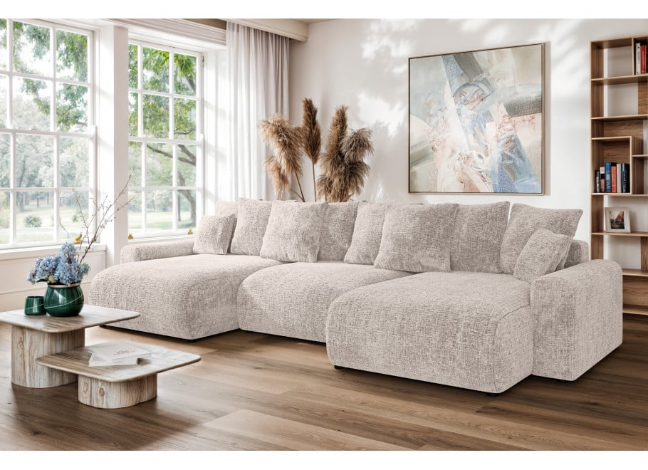 Narożnik U-kształtny Cleo Small z funkcją spania i pojemnikiem na pościel 9