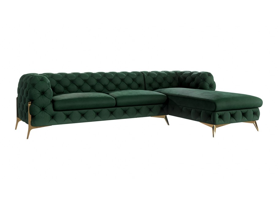 Narożnik pięcioosobowy pikowany glamour Chesterfield TEO HIGH 2,5+OT 13