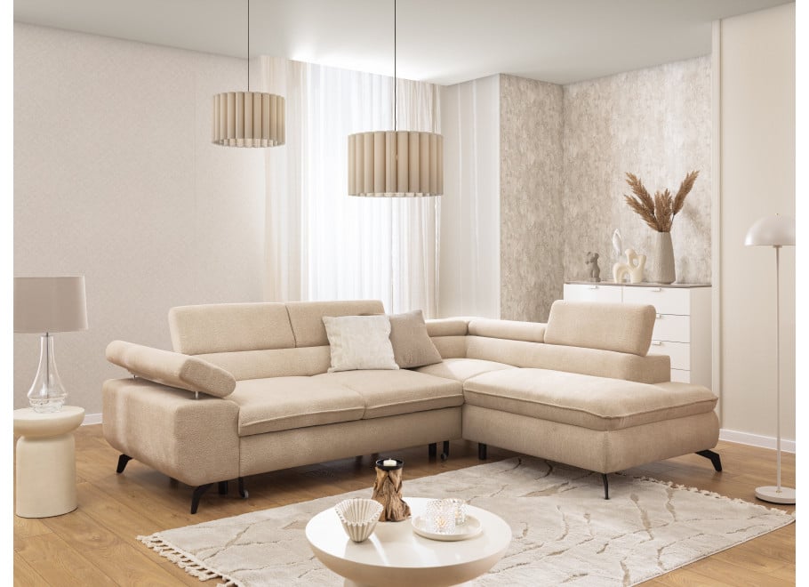 Narożnik Melvano z funkcją spania i pojemnikiem, regulowane zagłówki 7