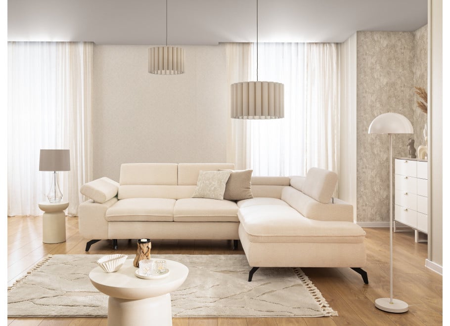 Narożnik Melvano z funkcją spania i pojemnikiem, regulowane zagłówki 10