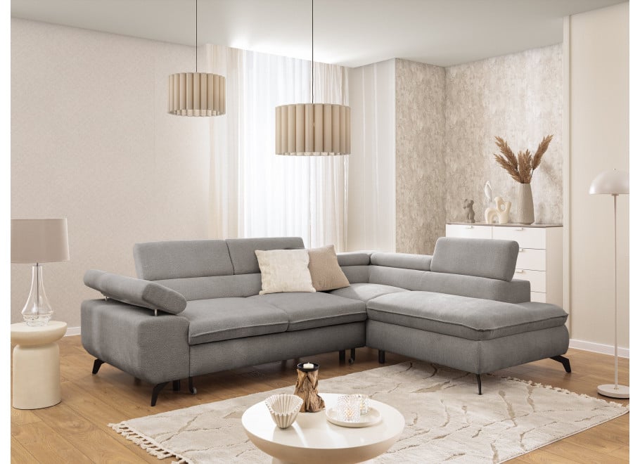 Narożnik Melvano z funkcją spania i pojemnikiem, regulowane zagłówki 11