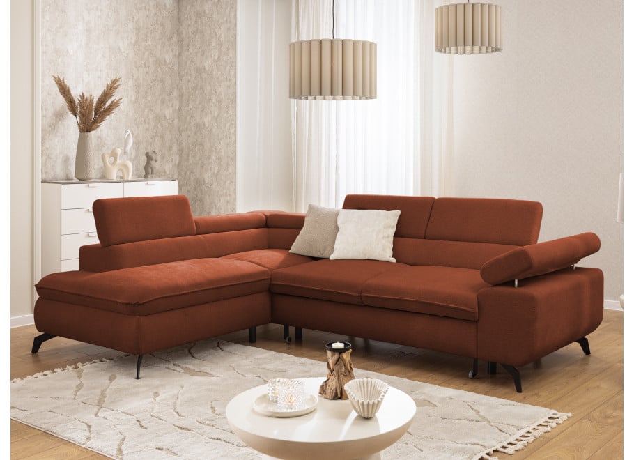 Narożnik Melvano z funkcją spania i pojemnikiem, regulowane zagłówki 13