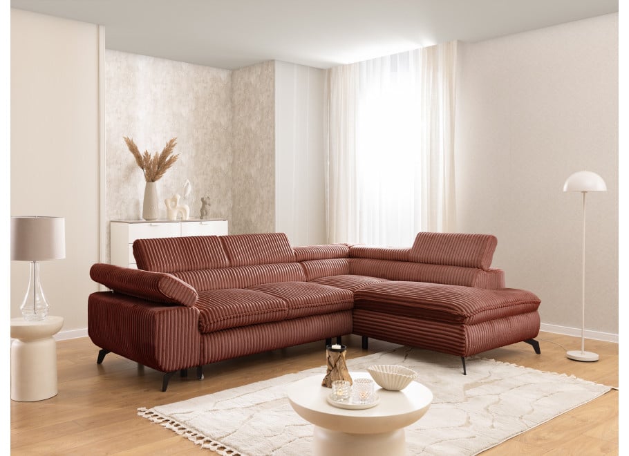 Narożnik Melvano z funkcją spania i pojemnikiem, regulowane zagłówki 16