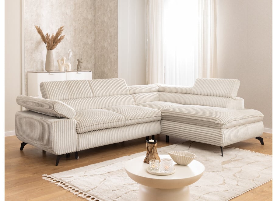 Narożnik Melvano z funkcją spania i pojemnikiem, regulowane zagłówki 14