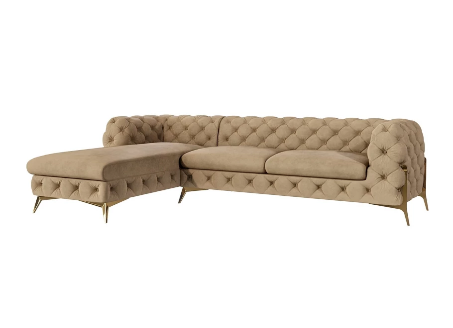 Narożnik pięcioosobowy pikowany glamour Chesterfield TEO HIGH 2,5+OT Narożnik pięcioosobowy pikowany glamour Chesterfield TEO HIGH 2,5+OT