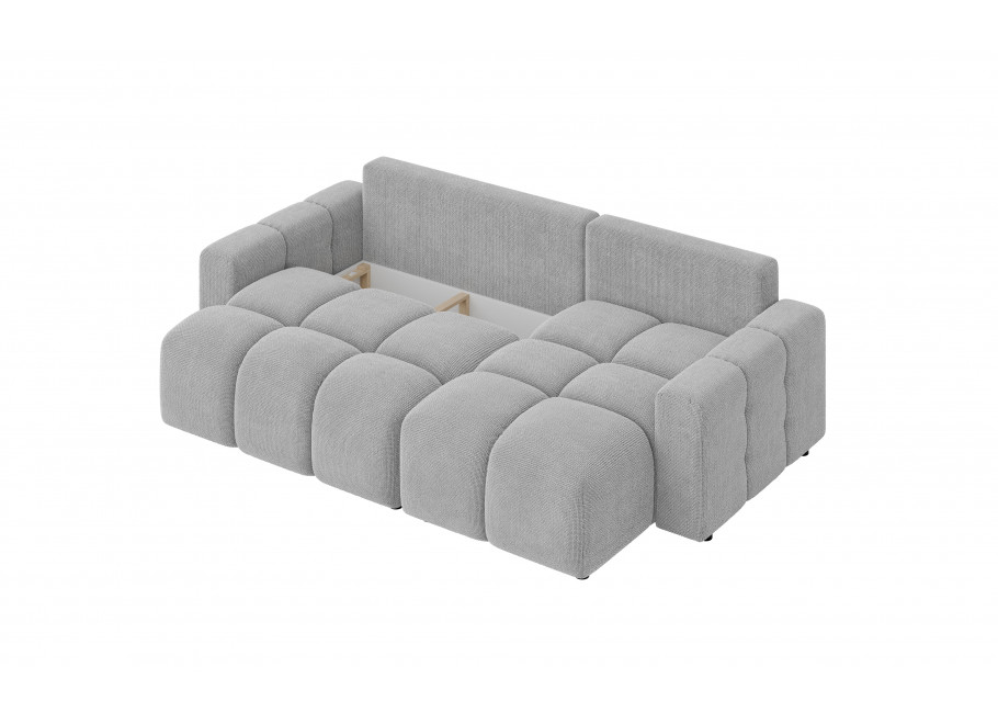 Jasnoszary rozkładany narożnik VEGA z funkcją spania w kształcie L 3