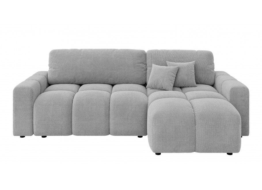 Jasnoszary rozkładany narożnik VEGA z funkcją spania w kształcie L