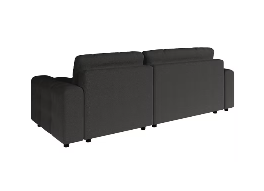 Czarny rozkładany narożnik VEGA z funkcją spania i pojemnikiem na pościel 6