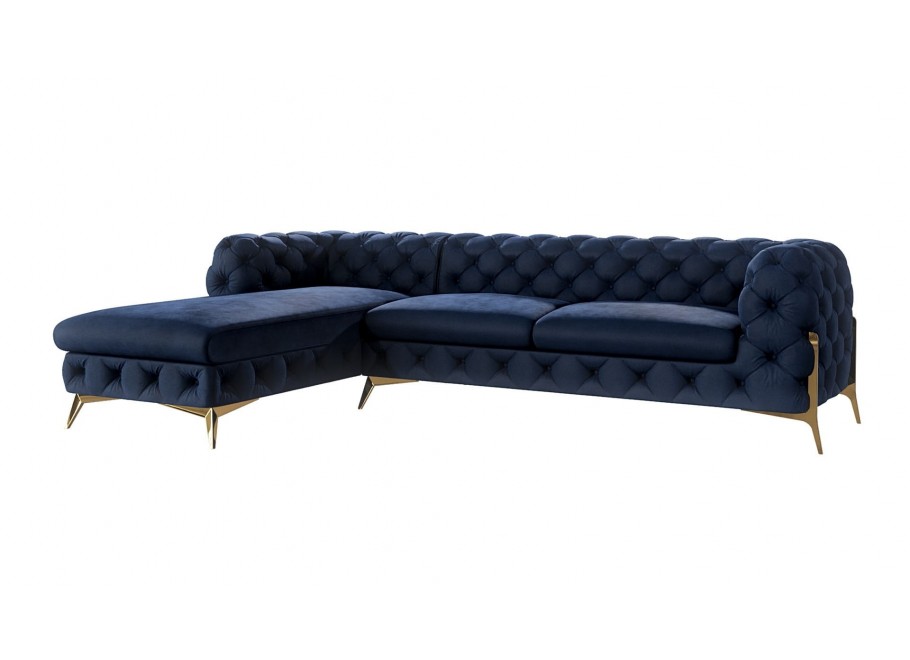 Narożnik pięcioosobowy pikowany glamour Chesterfield TEO HIGH 2,5+OT 25