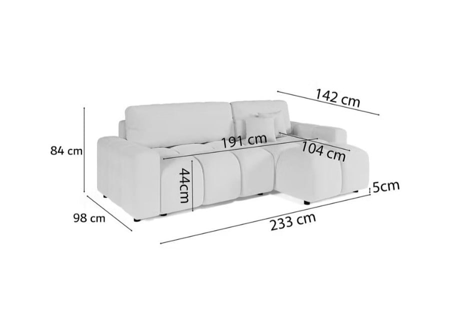 Narożnik czteroosobowy z funkcją spania nowoczesny Vega 5