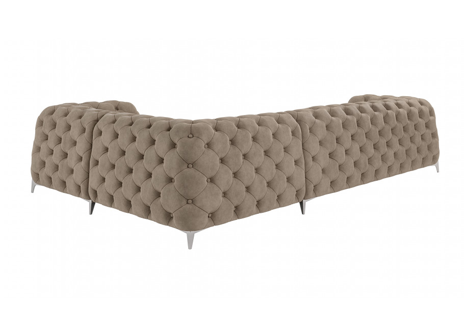 Beżowy duży narożnik pikowany chesterfield KALIFORNIA 3+E+1 4