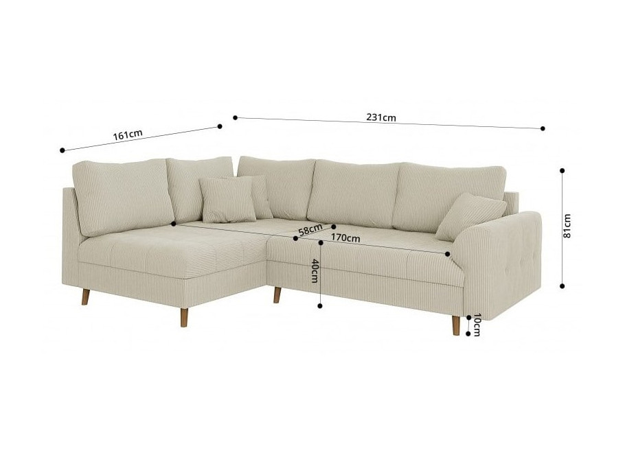 Narożnik czteroosobowy nowoczesny Laril L 5