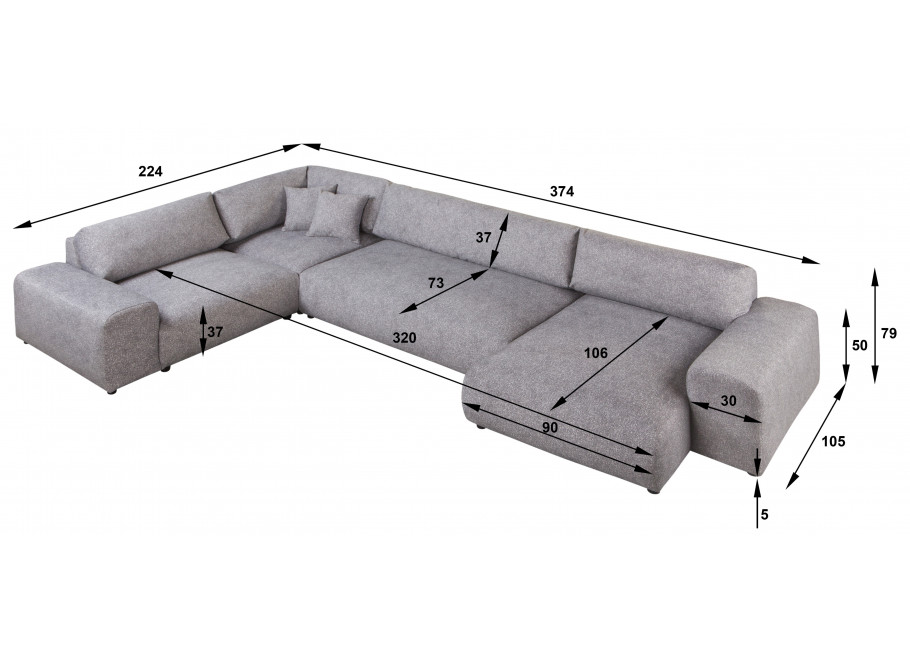 Narożnik siedmioosobowy nowoczesny Candi 4