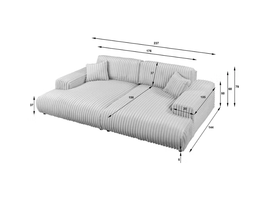 Sofa czteroosobowa nowoczesna Mossi 9