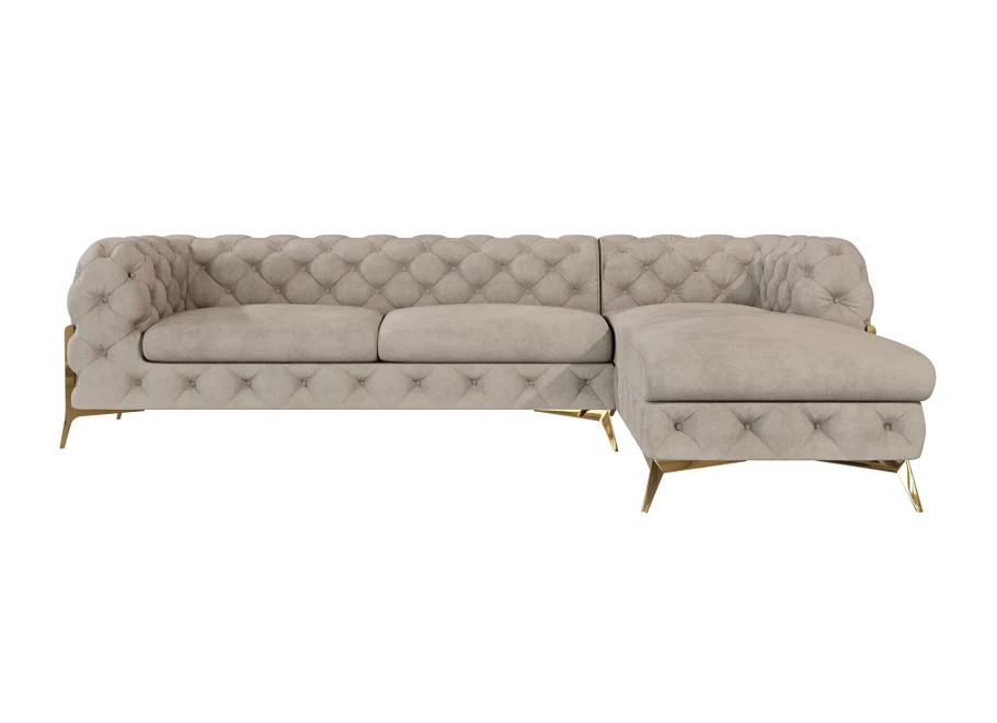Narożnik czteroosobowy pikowany glamour Chesterfield TEO HIGH 2+OT Narożnik czteroosobowy pikowany glamour Chesterfield TEO HIGH 2+OT