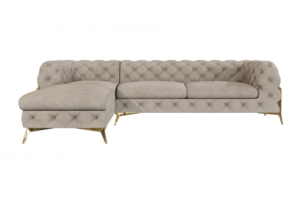 Narożnik czteroosobowy pikowany glamour Chesterfield TEO HIGH 2+OT - przestronne Narożnik czteroosobowy pikowany glamour Chesterfield TEO HIGH 2+OT - przestronne