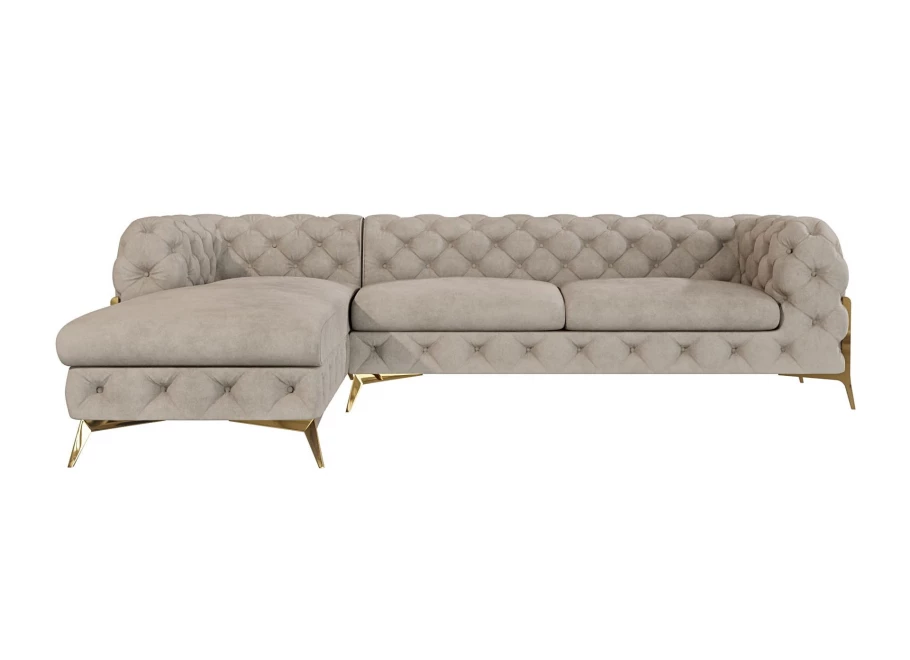 Narożnik czteroosobowy pikowany glamour Chesterfield TEO HIGH 2+OT Narożnik czteroosobowy pikowany glamour Chesterfield TEO HIGH 2+OT