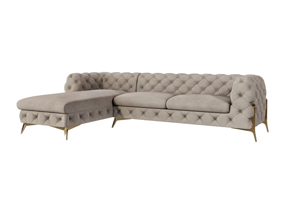 Narożnik czteroosobowy pikowany glamour Chesterfield TEO HIGH 2+OT Narożnik czteroosobowy pikowany glamour Chesterfield TEO HIGH 2+OT