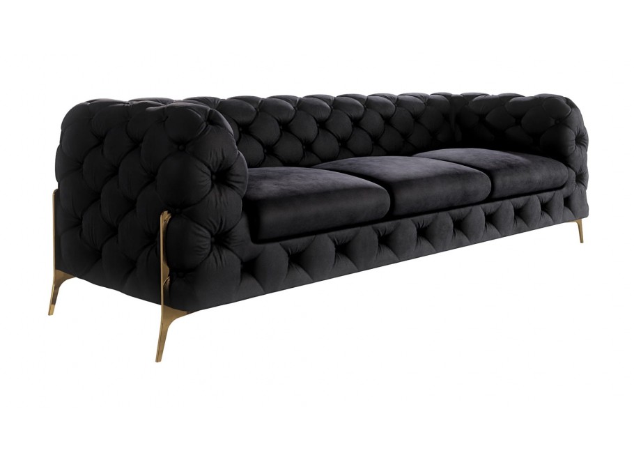 Sofa trzyosobowa pikowana glamour Chesterfield TEO HIGH 3 5
