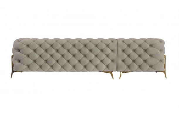 Narożnik czteroosobowy pikowany glamour Chesterfield TEO HIGH 2+OT - meble Narożnik czteroosobowy pikowany glamour Chesterfield TEO HIGH 2+OT - meble