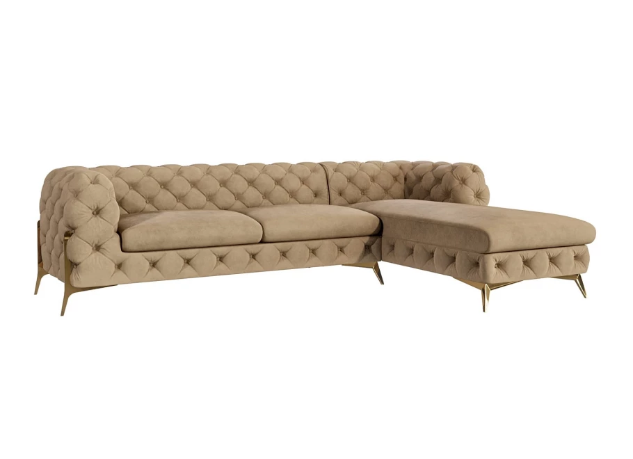 Narożnik czteroosobowy pikowany glamour Chesterfield TEO HIGH 2+OT Narożnik czteroosobowy pikowany glamour Chesterfield TEO HIGH 2+OT