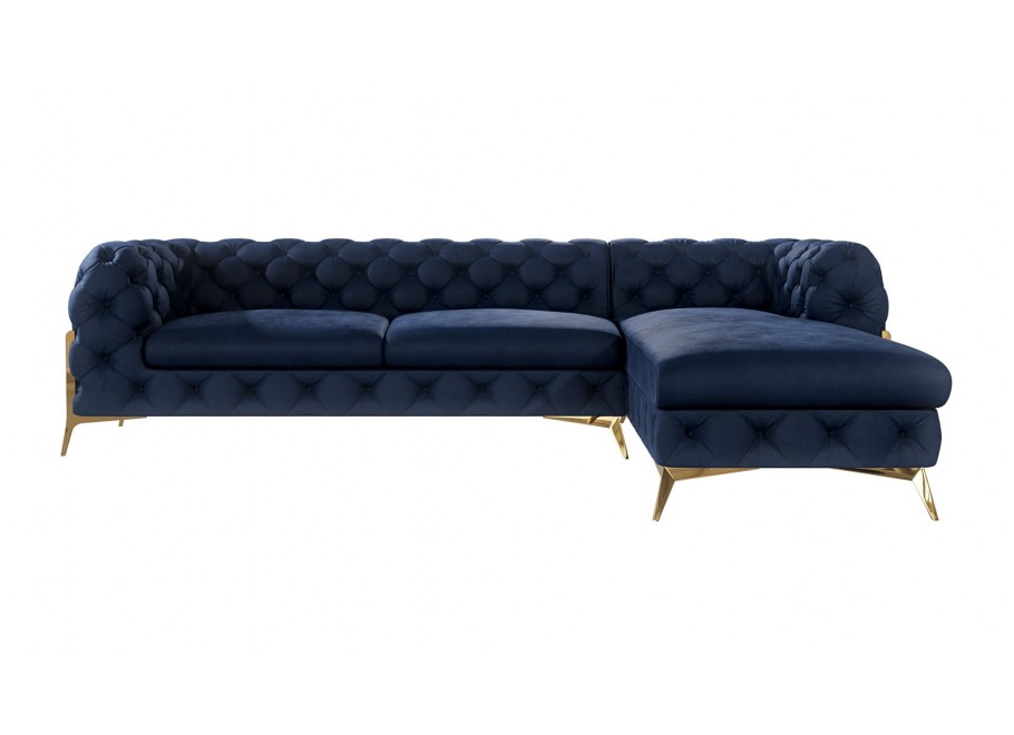 Narożnik czteroosobowy pikowany glamour Chesterfield TEO HIGH 2+OT 15