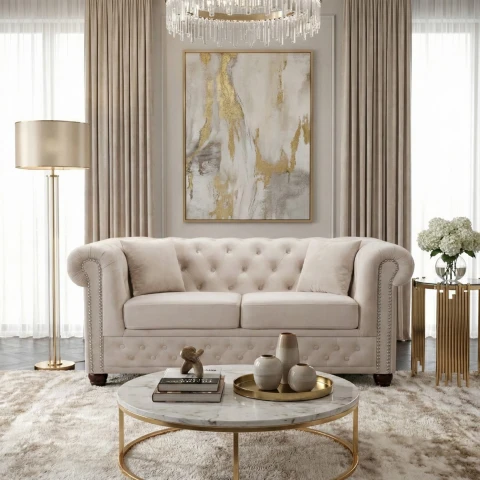 Sofa dwuosobowa pikowana Chesterfield FELIX 2